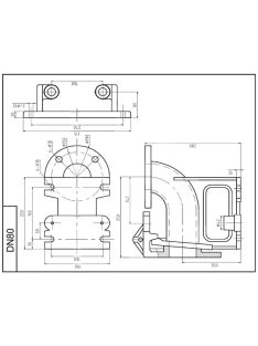   IBO DN 80 Rögzitett telepítésű szennyvíz csatlakozó láb