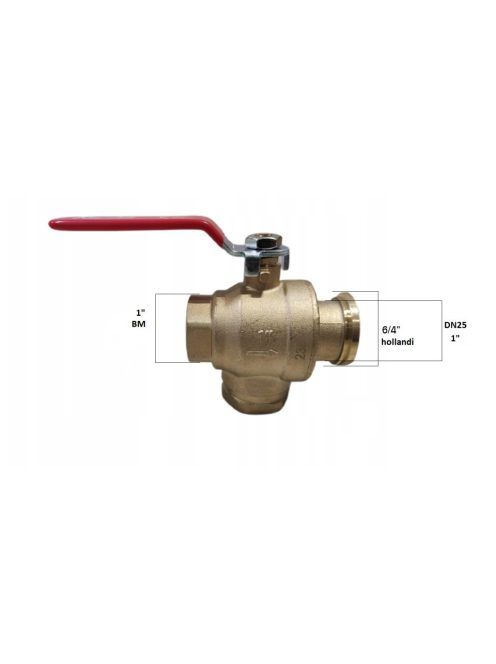 IBO golyóscsap mágneses szűrővel DN25 x 6/4" hollandi