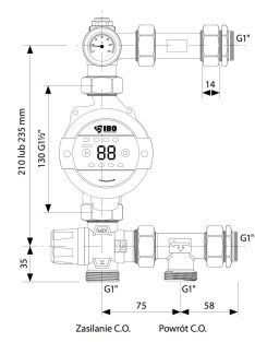 IBO GP MIX T KEVERŐ 235 mm-es osztástávolságú készlet